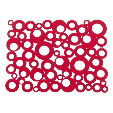 SARO LIFESTYLE SARO FT108.R1318B 13 x 18 in. Rectangle Felt Bubble Design Placemat  Red - Set of 4 FT108.R1318B